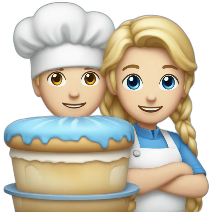white and blue bakery emoji