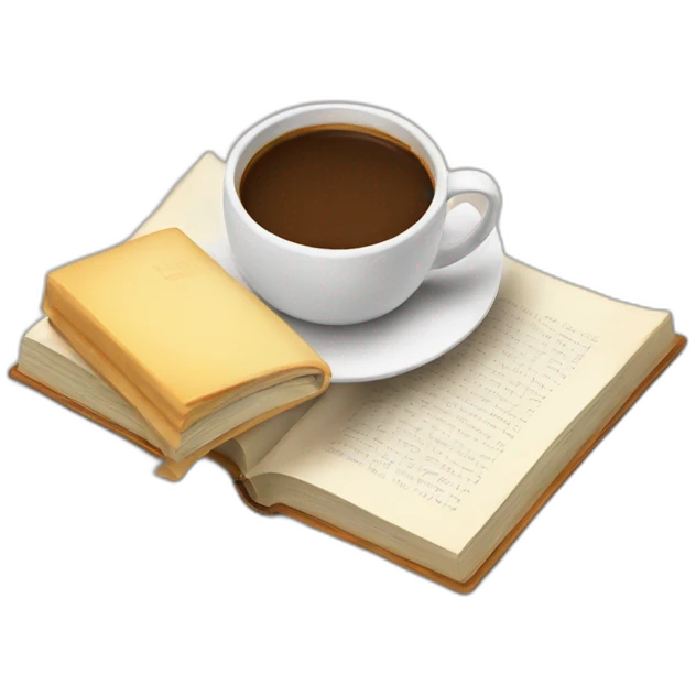 Book and coffee emoji