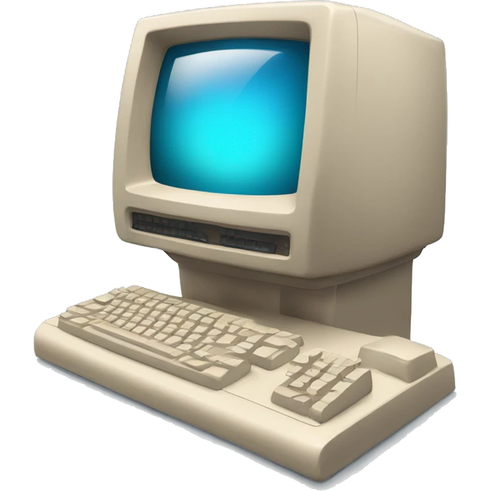 create an emojo that is a vintage desktop computer with ai emoji