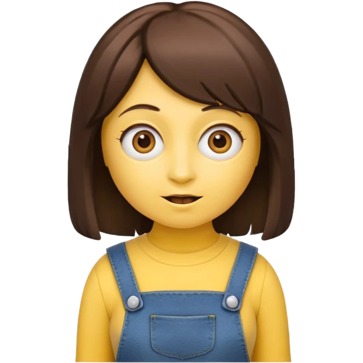 Minion wearing brunette wig emoji