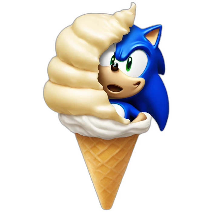 Sonic the hedgehog icecream emoji