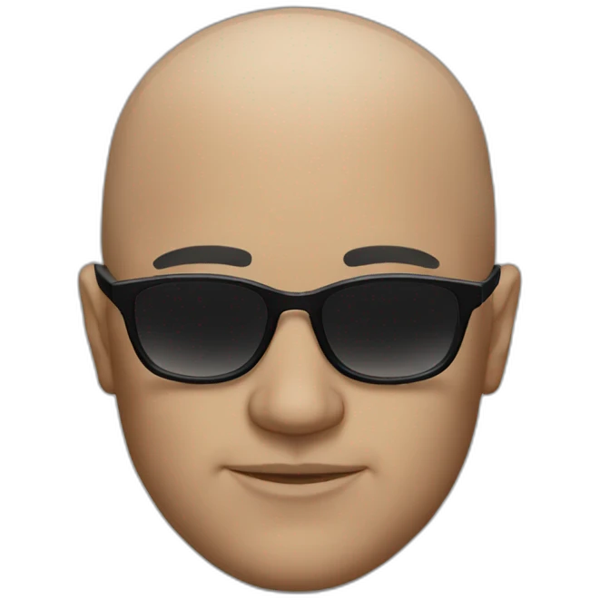 A bald guy with sunglasses smoke emoji