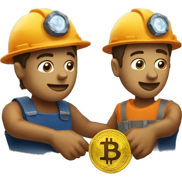 Miners hold Bitcoin emoji
