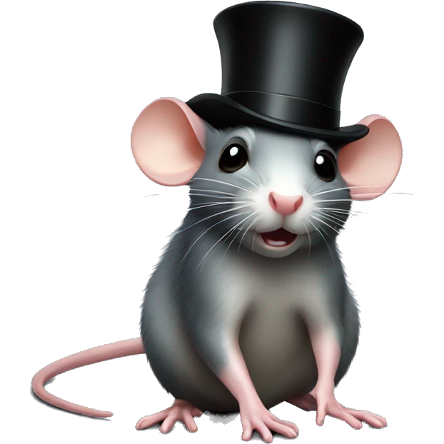 Rat with a top hat emoji