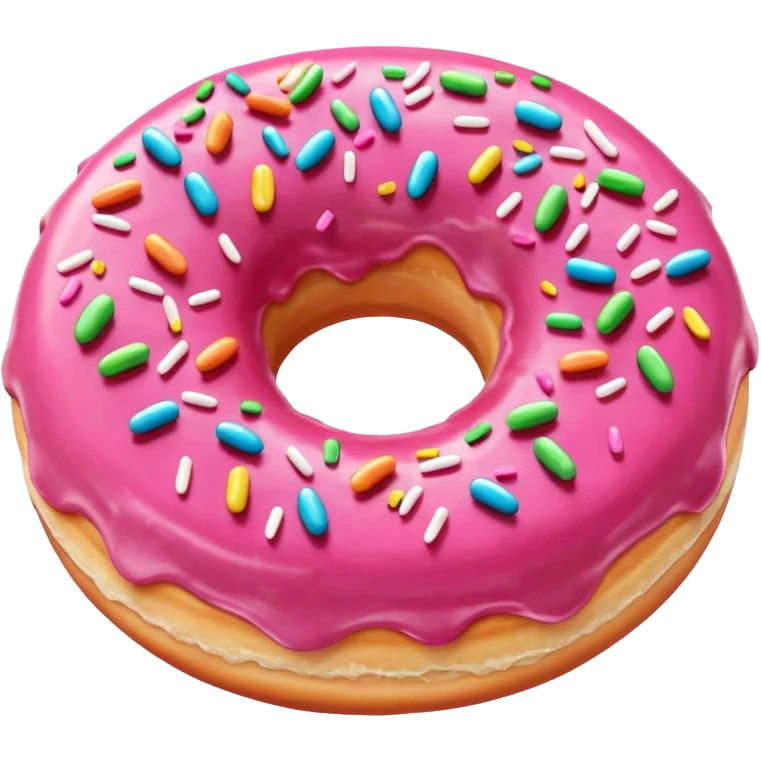 Apple device donut emoji but pink instead of chocolate  emoji
