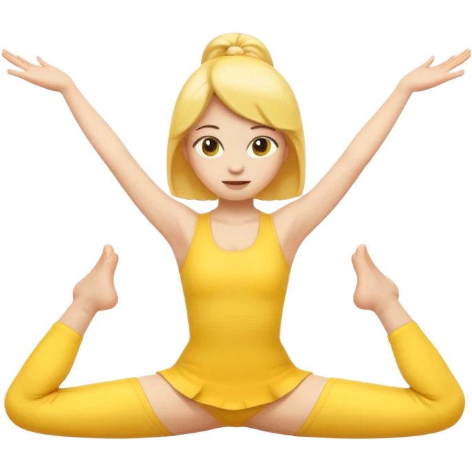 Yellow emoji girl doing the front splits emoji