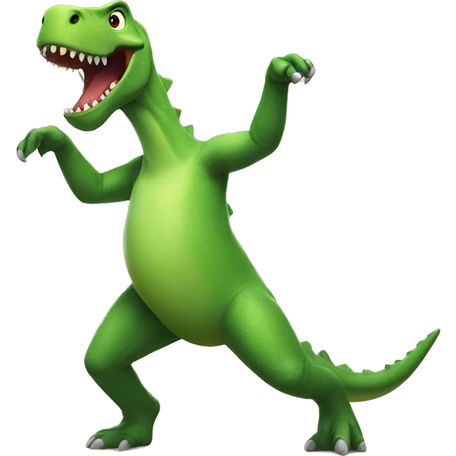 Dancing dinosaur emoji
