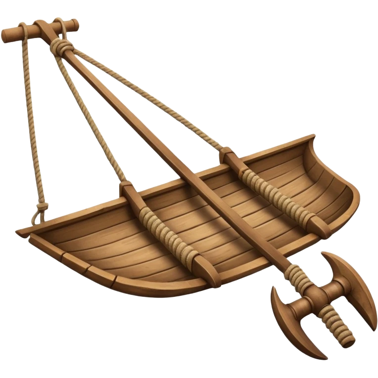 An emoji of an ancient Egyptian wooden plow with a rope handle. emoji