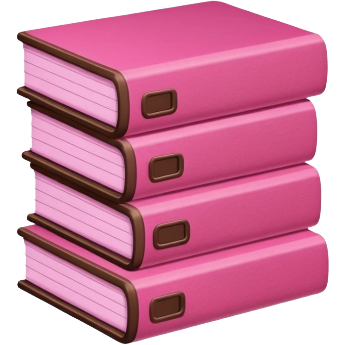 pink and dark brown file pile of 3 emoji