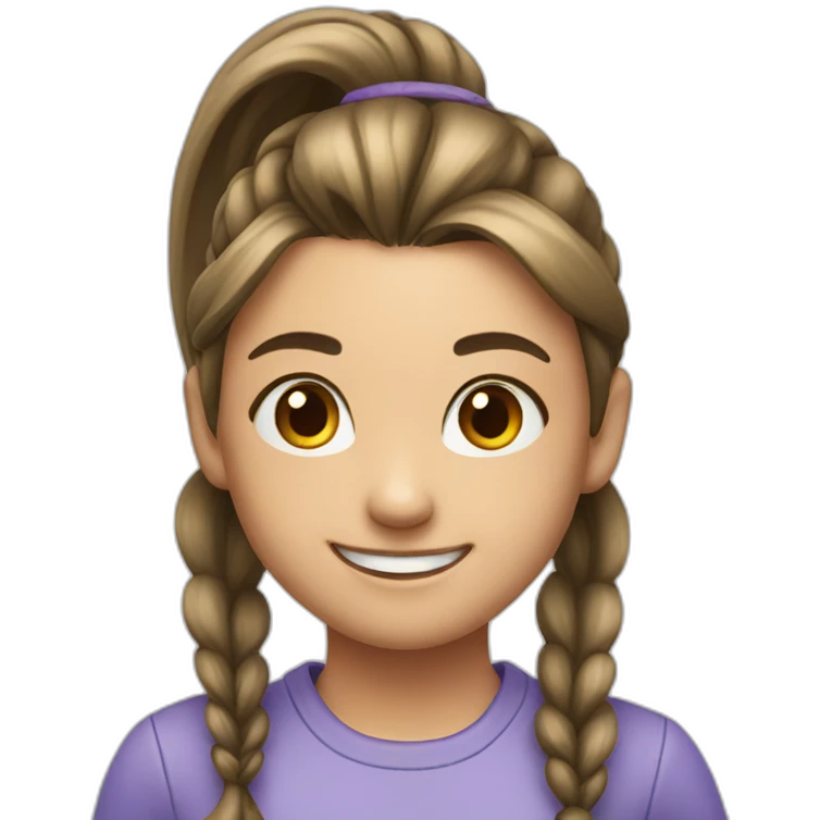 A smiling girl with a ponytail emoji