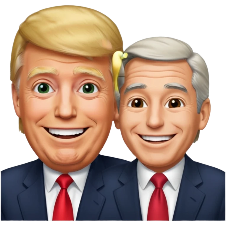 Donald Trump and Jeffrey Epstein joking around emoji