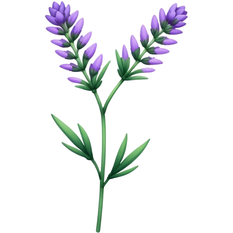 single Lavender flower stem emoji