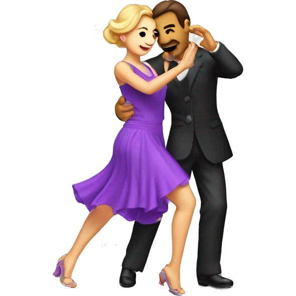 proyector de luz  donde aparece una pareja de tango bailando emoji
