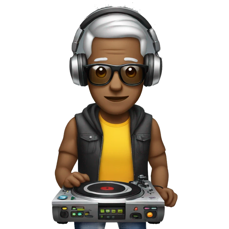 Dj de 48 años con un controlador  emoji