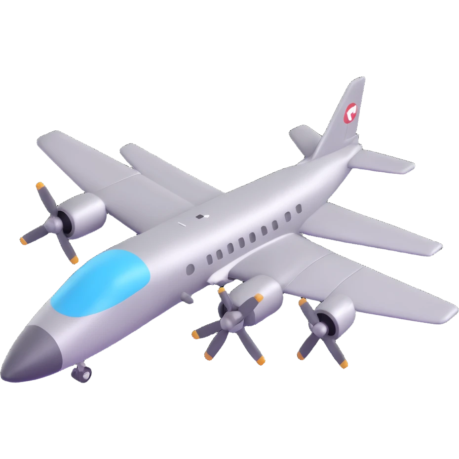 3D cartoon style caricature bomber airplane, platinum gray color, rounded shapes, animated style emoji