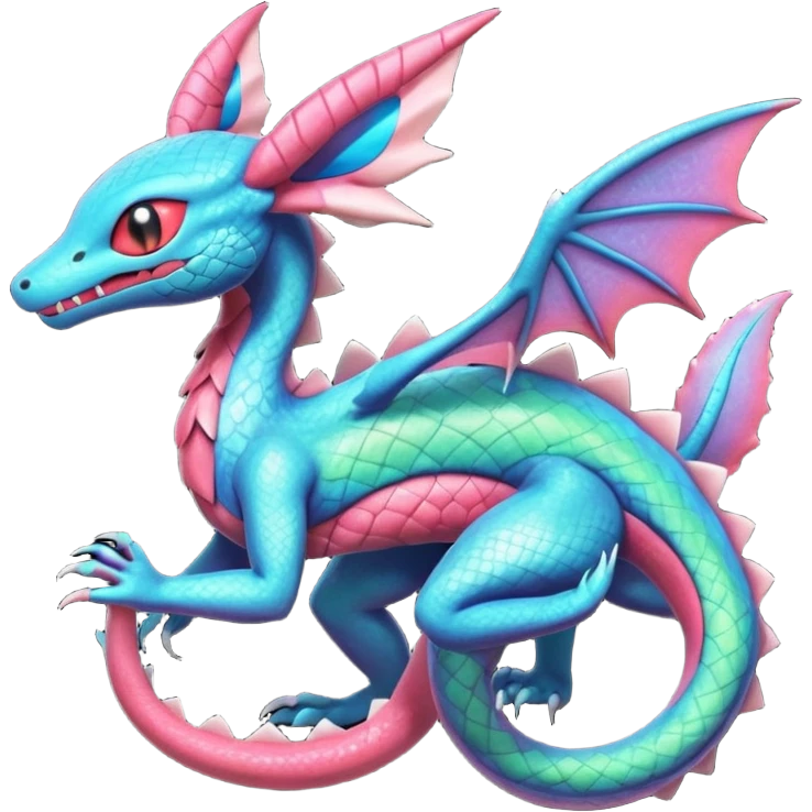 Spooky ghastly oily scaly stitched colorful Salandit-Flygon-Sylveon-Umbreon-fusion-Pokémon-hybrid-creature  emoji