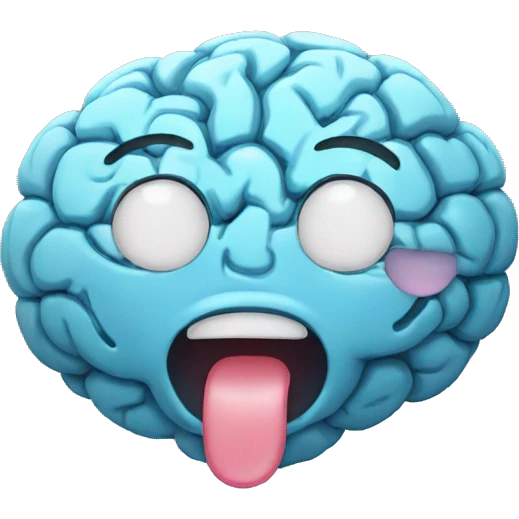 brain that has crying laughing tears emoji