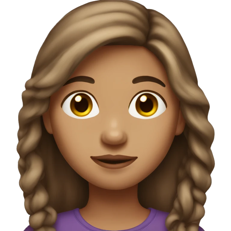 long brown hair girl light skin emoji