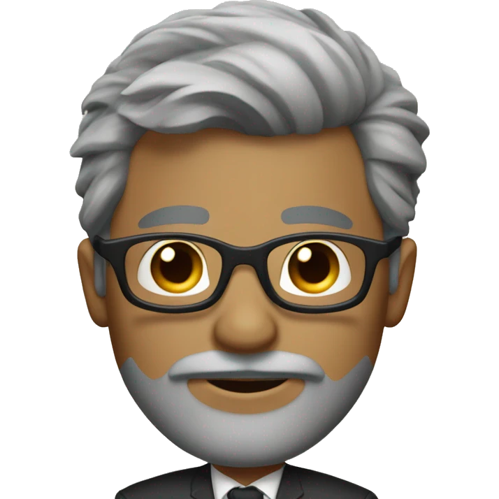 Groom with Short grey Hait and very Long grey beard glases emoji