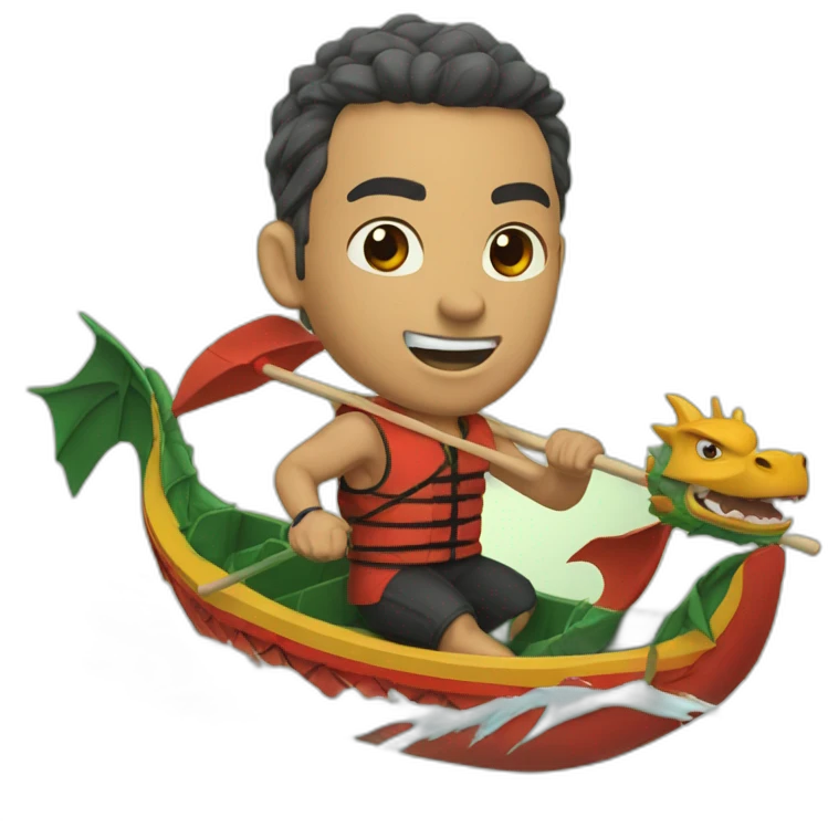 fast and furious in a dragon boat emoji