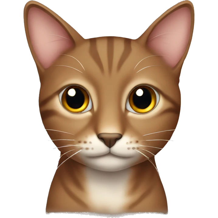 Brown cat with brown eyes  emoji