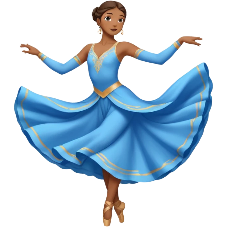 lyrical dancer in a flowing blue costume, graceful pose emoji