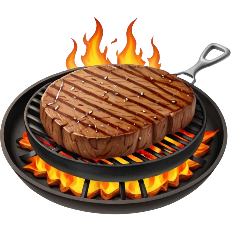 Steak – sizzling meat on the grill
 emoji