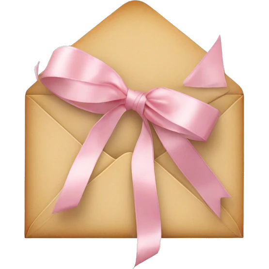 vintage love letters in envelope tied with a baby pink ribbon  emoji