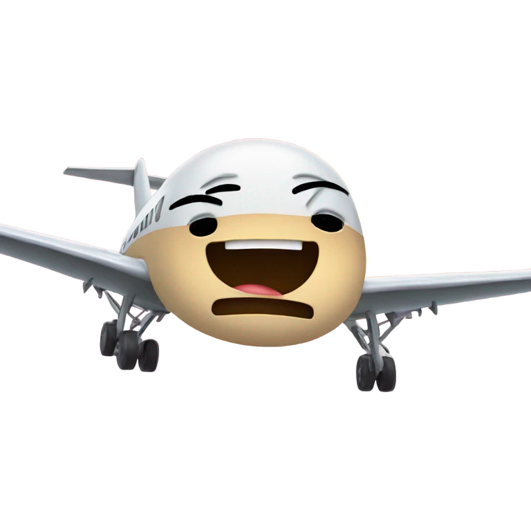 a crying face and plane flying away emoji