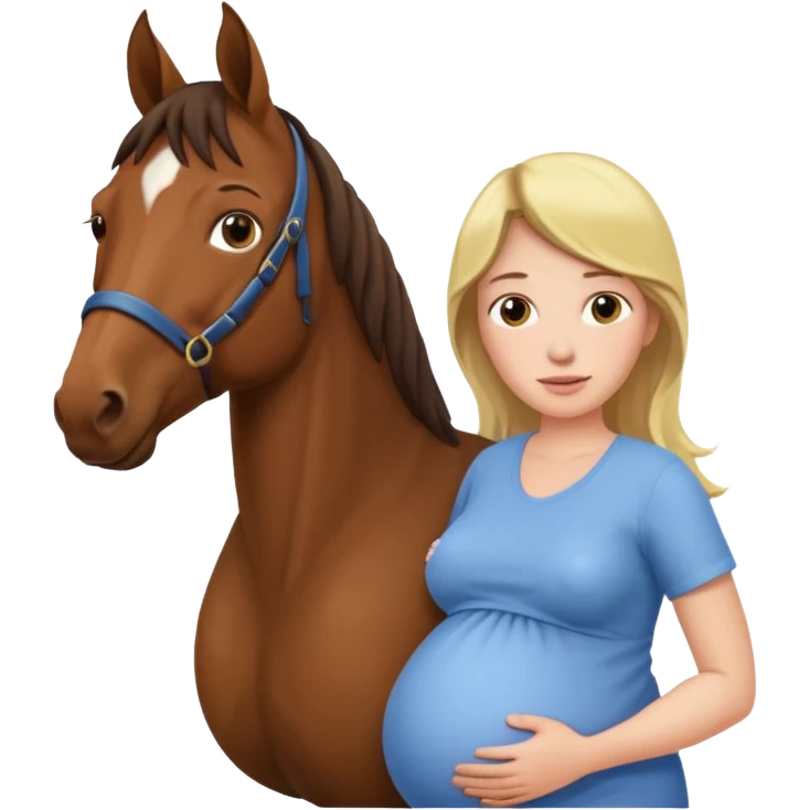 pregnant man with horse emoji