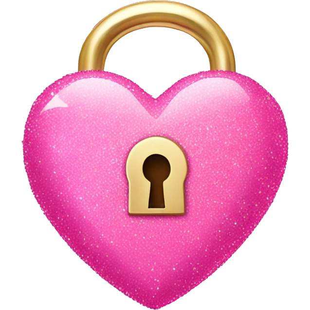 pink sparkly heart with a lock emoji