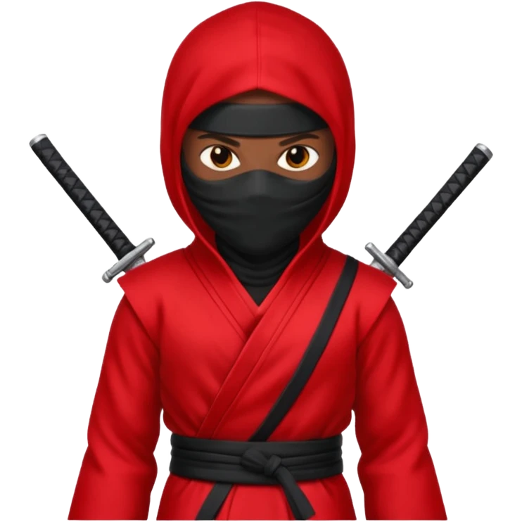 black skin ninja red clothes emoji