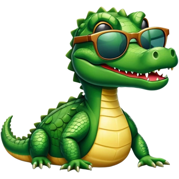 Alligator with sunglasses emoji