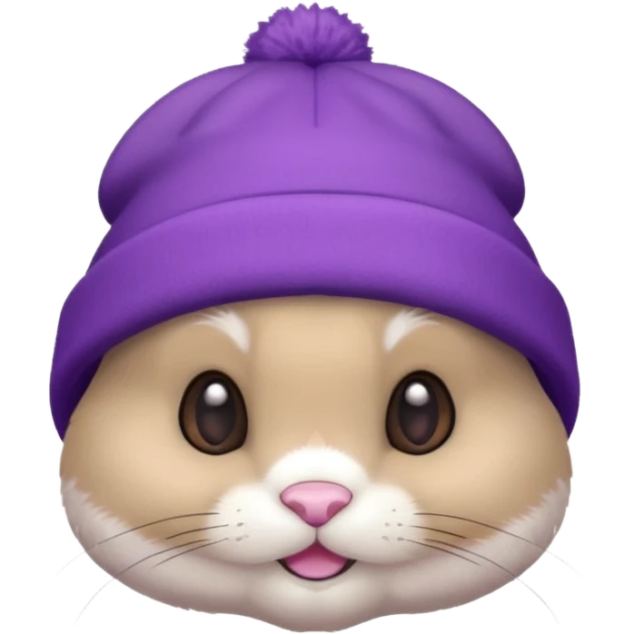 Bunny wear a purrple benie hat emoji