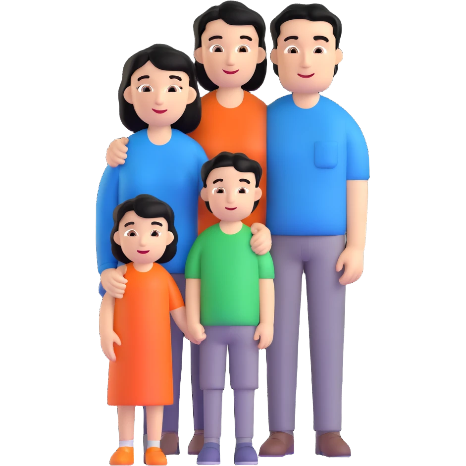 joyful caucasian family with black-haired father, mother and their young son emoji