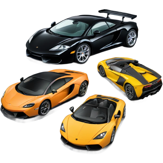McLaren and Lamborghini with a Bugatti next to eachother  emoji