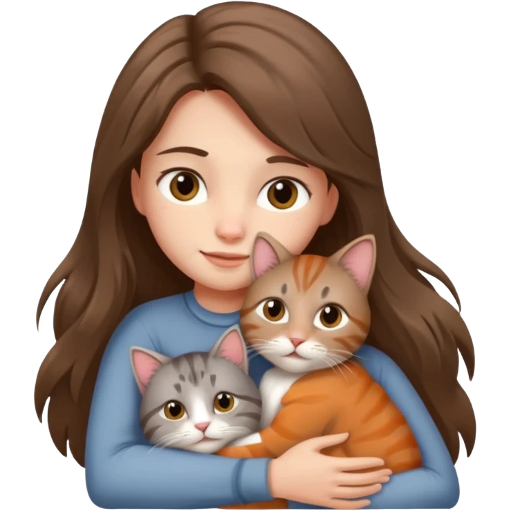 A girl love with his male cat emoji