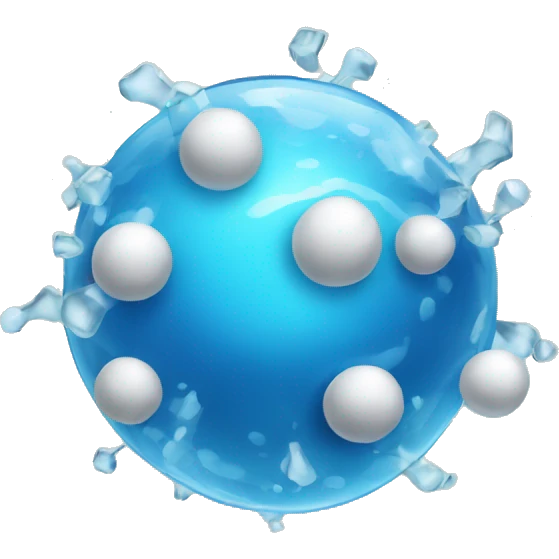 water molecule surrounded by salt emoji