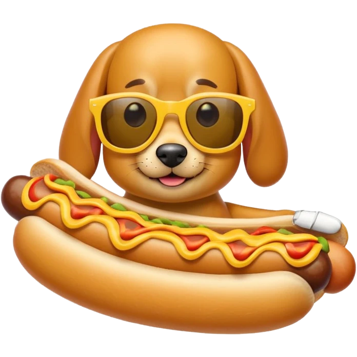 Hotdog with sunglasses  emoji
