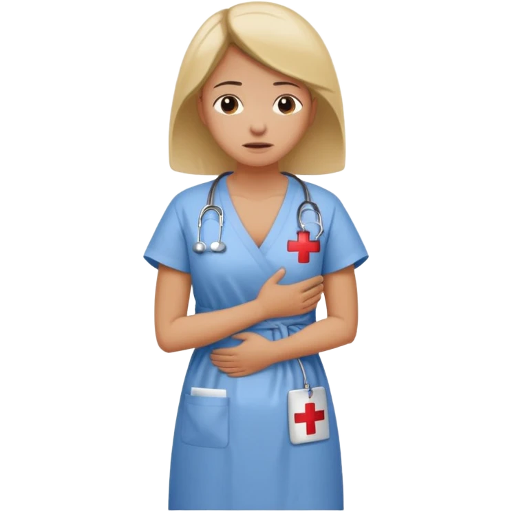 mulher com dor no corpo todo com a mao na coluna indicando dor sem desenhar a coluna emoji