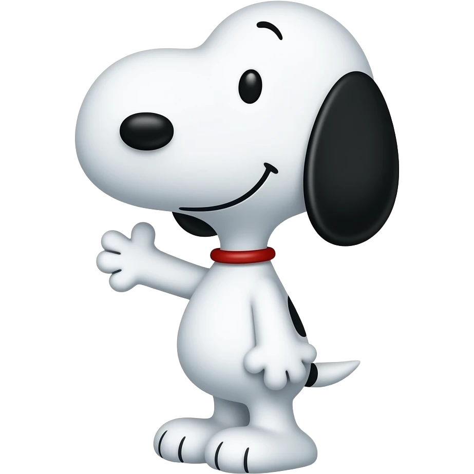 Snoopy cartoon 2003 simple 2D vintage emoji