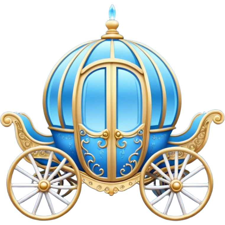 Cinderella round blue carriage emoji