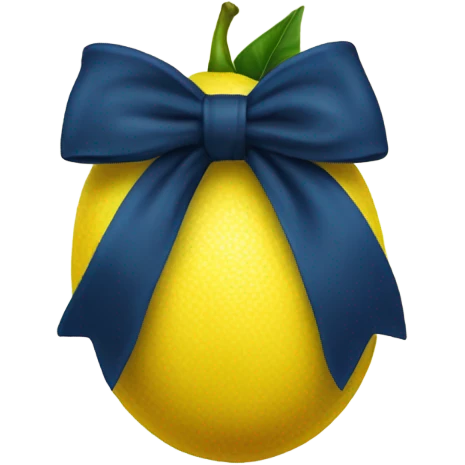 lemon with dark blue bow emoji
