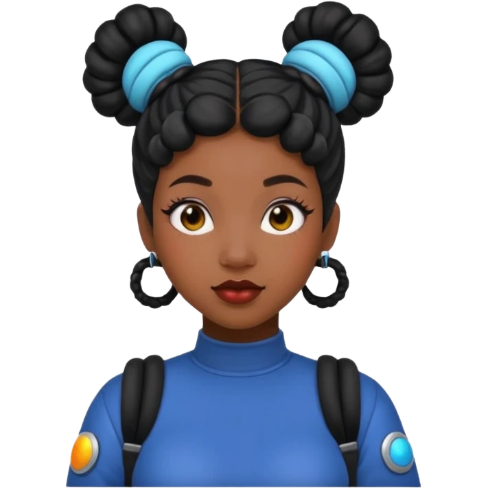 Black woman with Space buns emoji