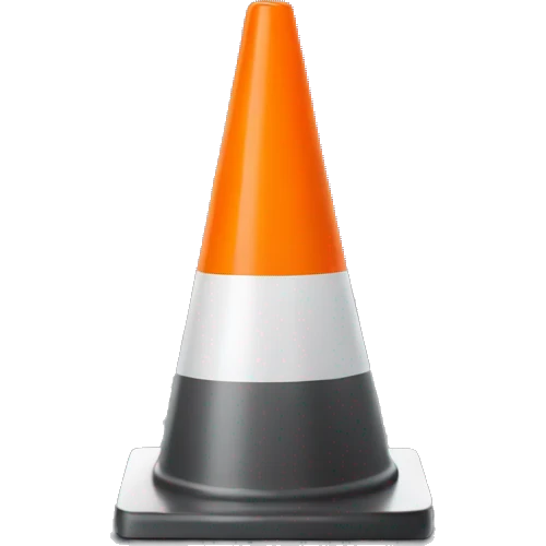 Colorful traffic cone emoji