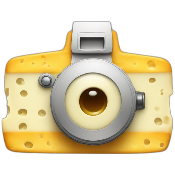 Camera made of cheese emoji