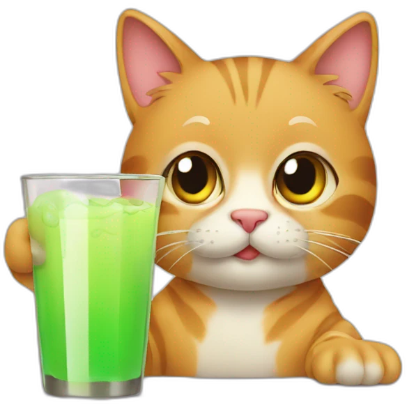 Cat drinking juice emoji