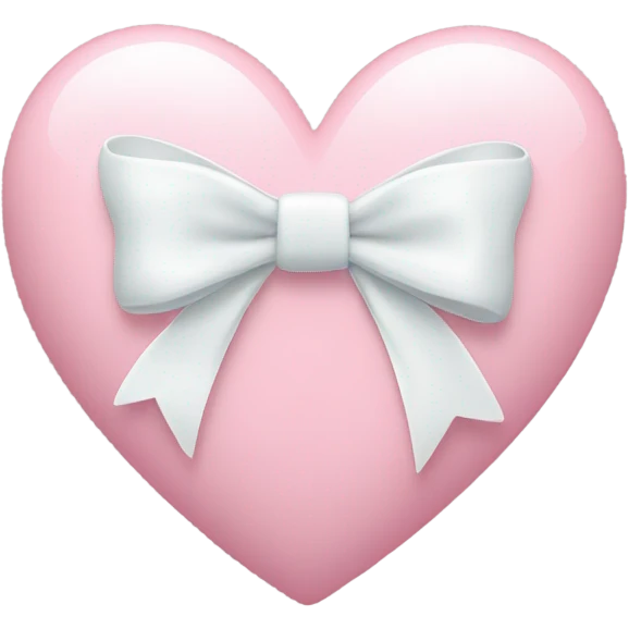 Pastel pink heart with white bow emoji