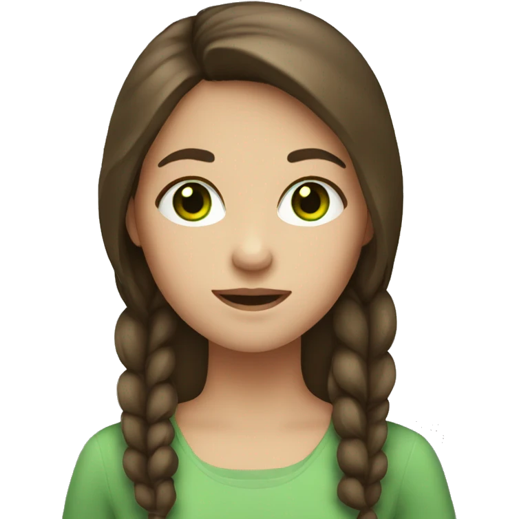 girl who has brown hair and green eyes emoji