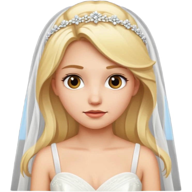blonde girl with wedding dress emoji
